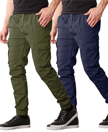 Galaxy By Harvic Men's Slim Fit Stretch Cargo Jogger Pants, Pack of 2 -  Macy's