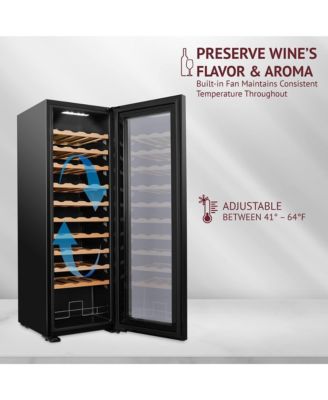 Schmecke 44-Bottle Wine Cooler, Large Freestanding Wine Cooler - Black