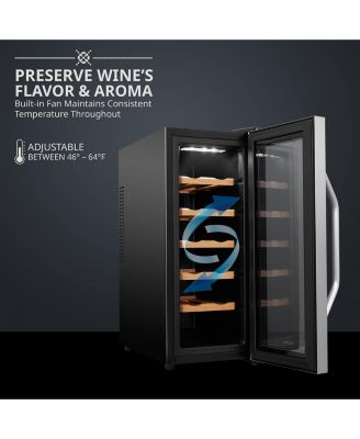12-Bottle Freestanding Thermoelectric Wine Cooler - Stainless Steel