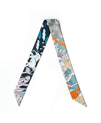 Silk Skinny Scarf Of World Travel