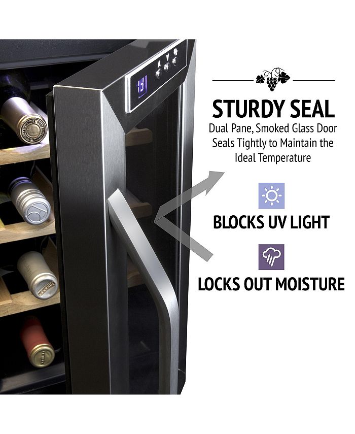 Ivation 8Bottle Freestanding Thermoelectric Wine Cooler, Stainless