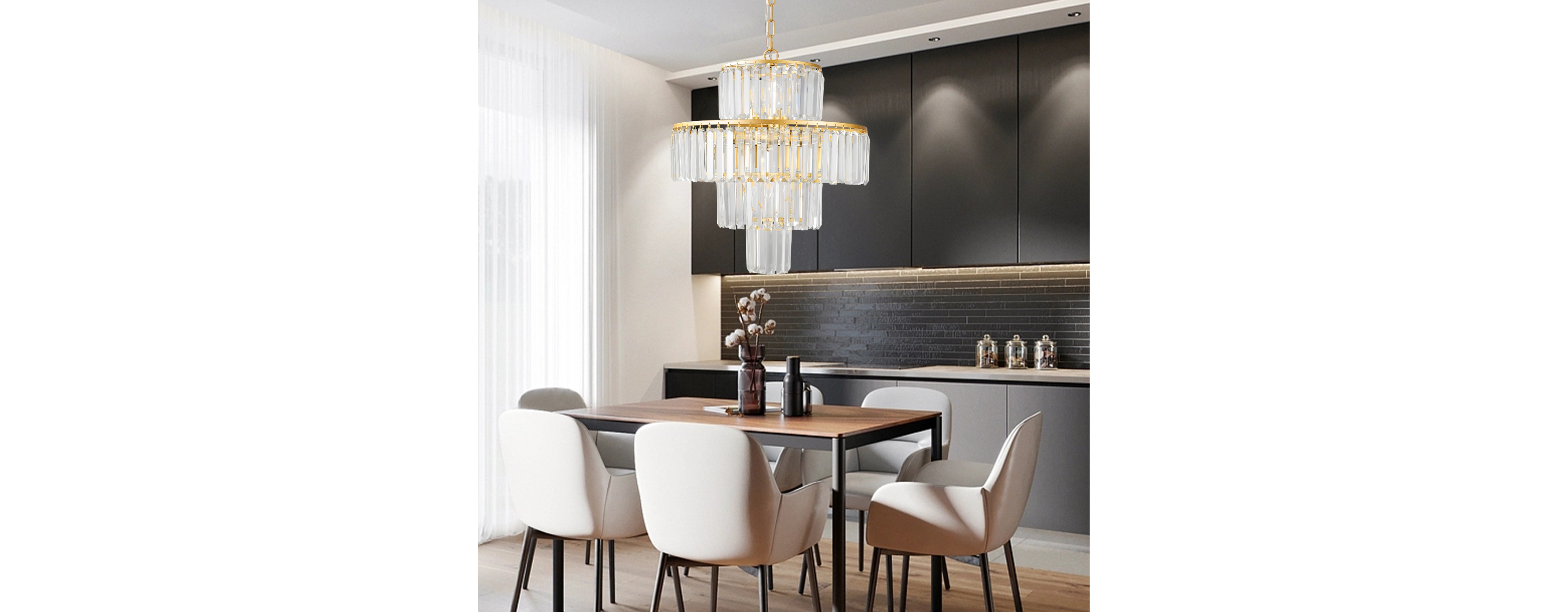 Streamdale Modern Crystal Chandelier for Dining and Living Room