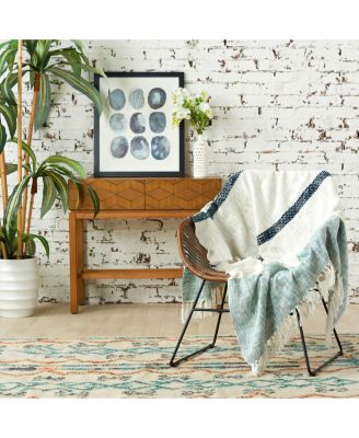 Luna Surf Handwoven Melange Cotton-Acrylic Throw Blanket, 50" x 60"