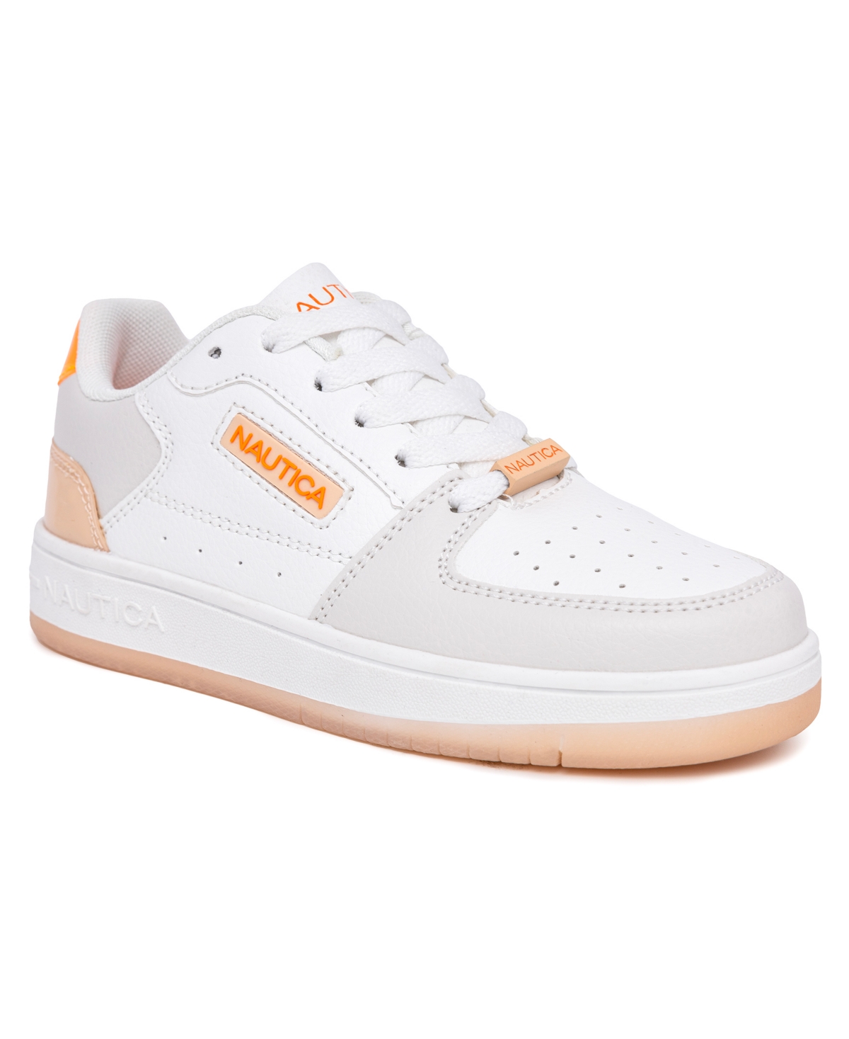 Shop Nautica Little And Big Girls Monsanta Casual Sneakers In Bone,orange