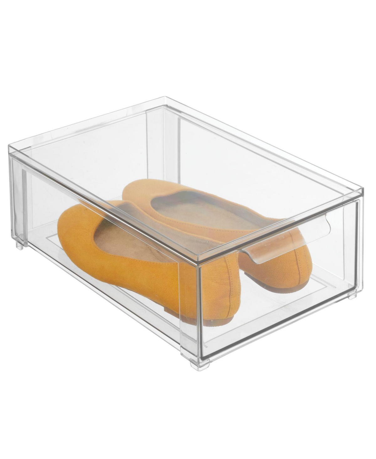 Plastic Stacking Closet Storage Organizer Bin with Pull Drawer, Clear - Clear