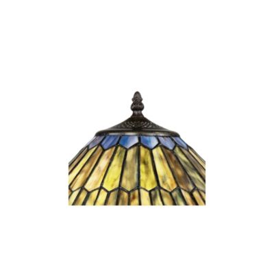 Table Lamp 26" High Antique Bronze Tiffany Style Peacock Art Glass Shade for Living Room Family Bedroom Bedside Office