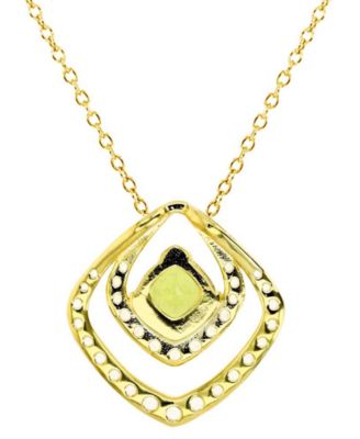 Peridot (1 ct. t.w.) & Lab-Grown White Sapphire (7/8 ct. t.w.) Geometric 18" Pendant Necklace in 14k Gold-Plated Sterling Silver