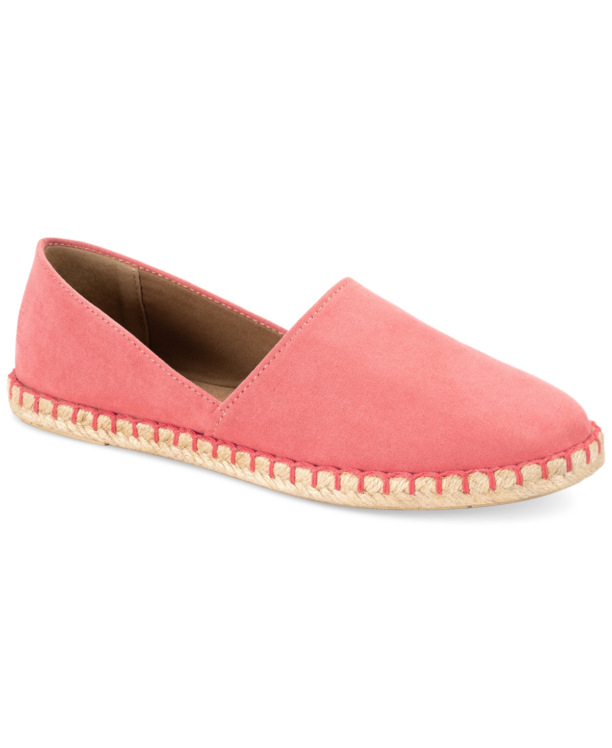 Shop Style & Co Women's Reevee Stitched-trim Espadrille Flats, Created For Macy's In Watermelon