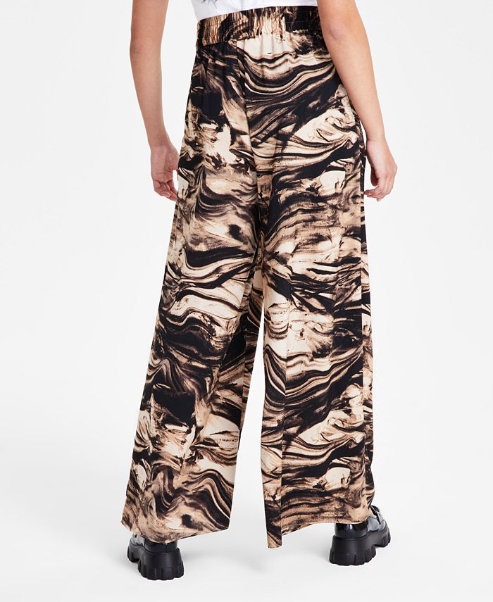 Bar III Womens Printed Wide Leg Pants