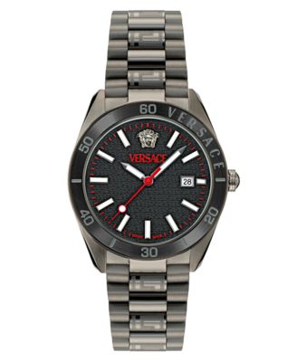 Versace - Men's Swiss Black Ion Plated Stainless Steel Bracelet Watch 42mm