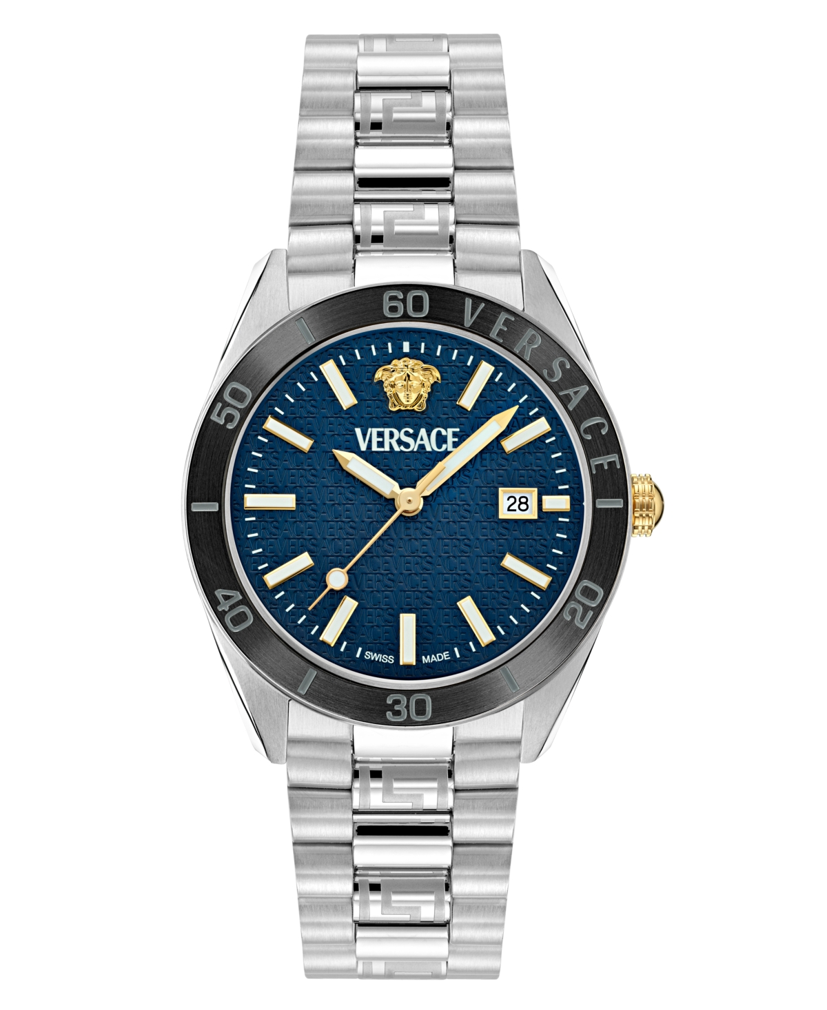 Shop Versace Men's Swiss Stainless Steel Bracelet Watch 42mm