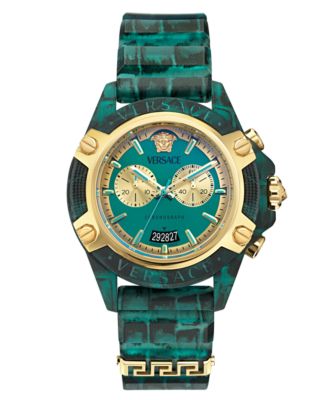 Versace - Men's Swiss Chronograph Blue Silicone Strap Watch 44mm