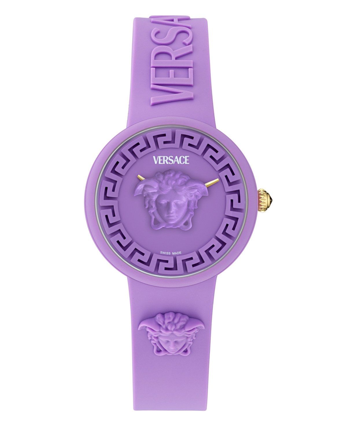 Shop Versace Women's Swiss Purple Silicone Strap Watch 38mm