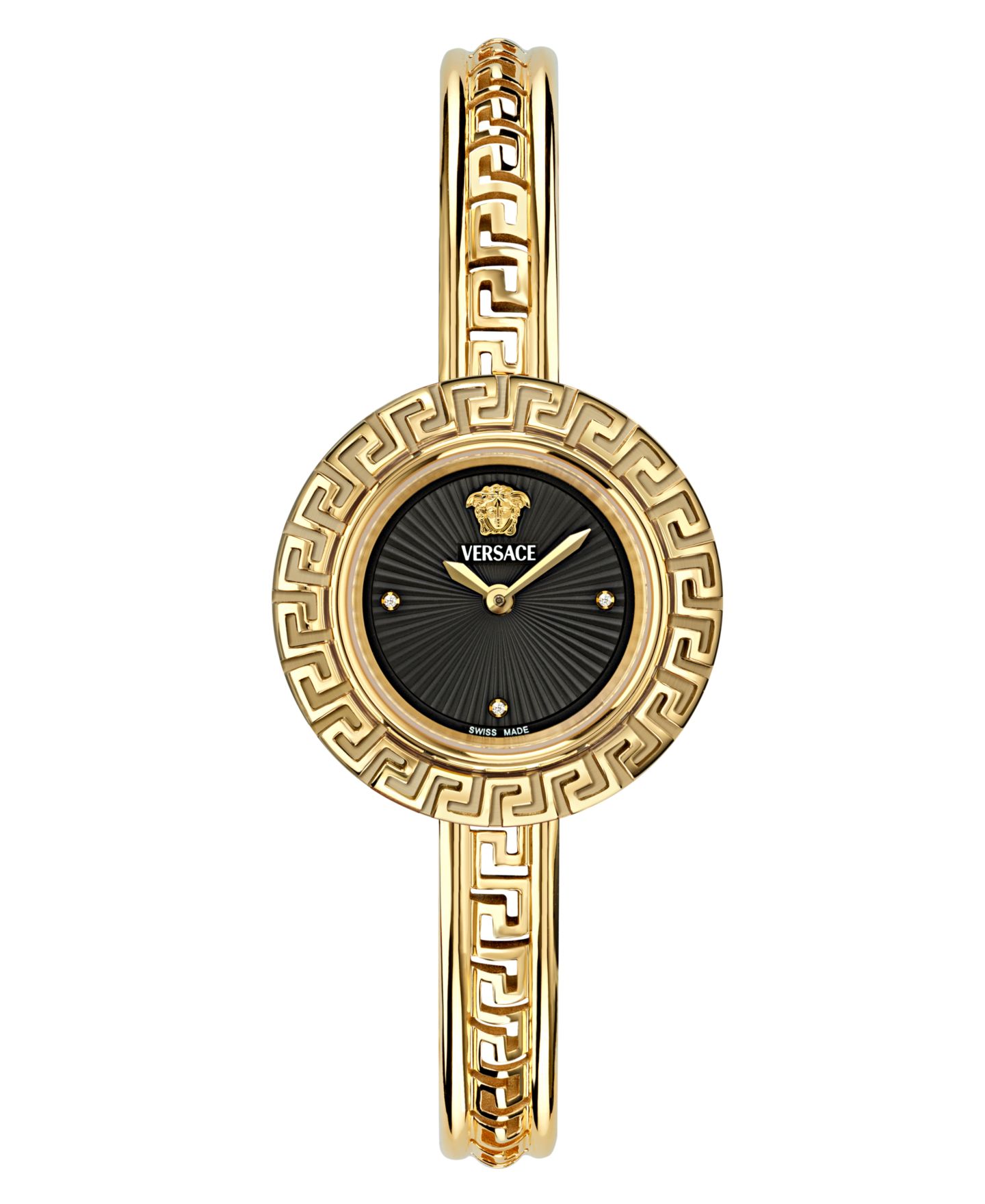 Женские часы Versace Swiss Gold Ion Plated Stainless Steel Bangle Bracelet Watch 28mm — фото 1