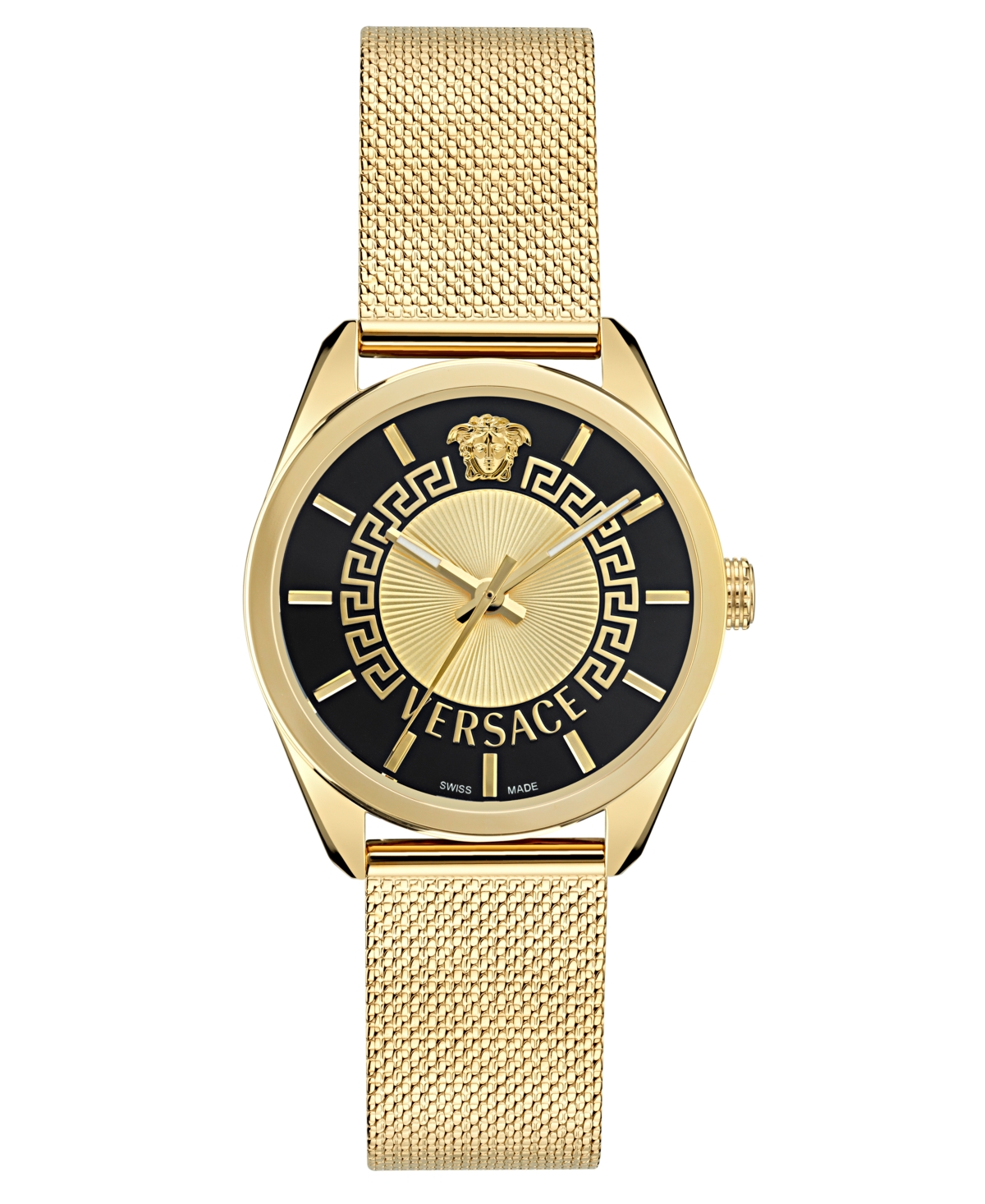 Women's Swiss Gold Ion Plated Mesh Bracelet Watch 36mm - Gold