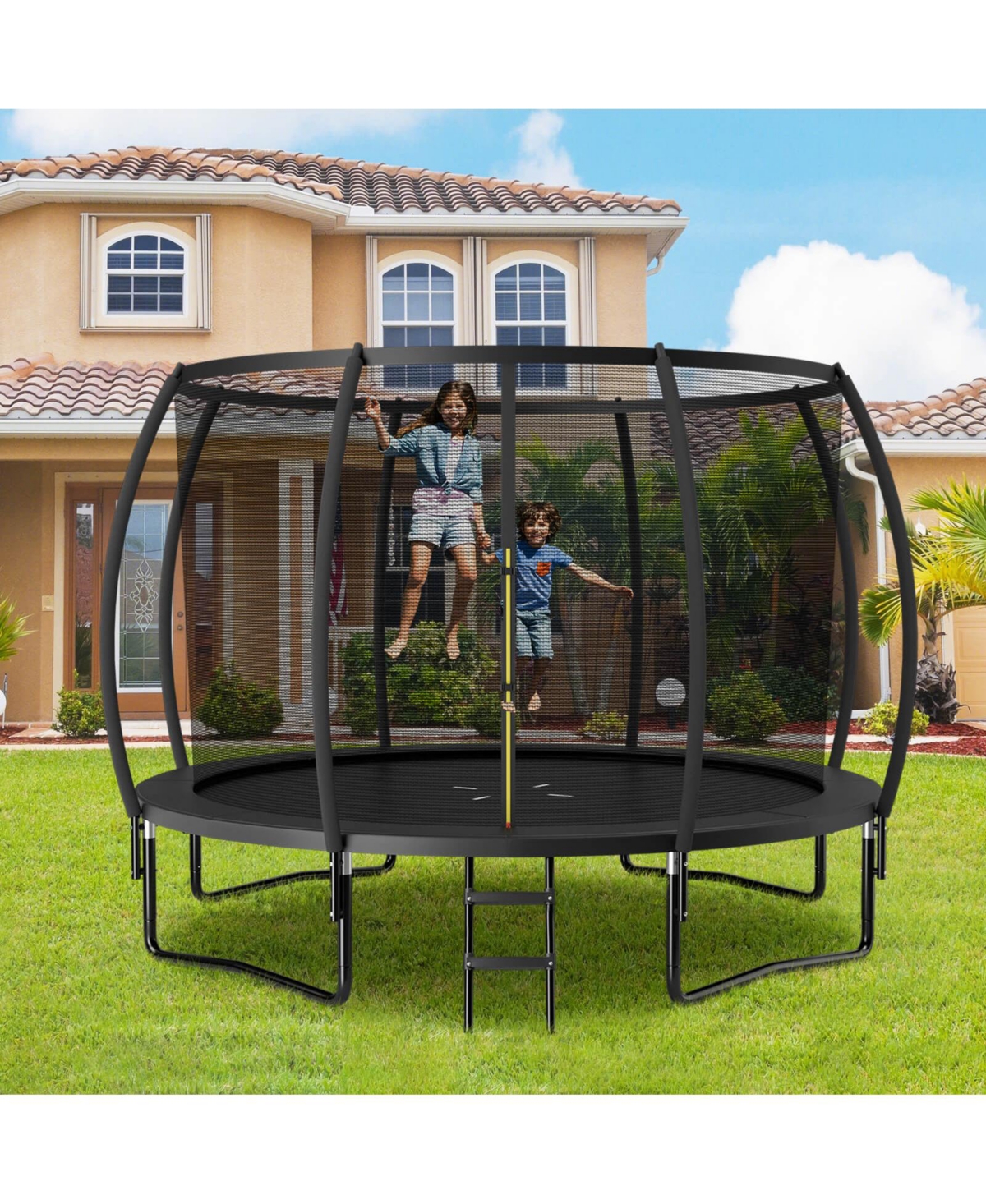 12FT Astm Approved Recreational Trampoline with Ladder