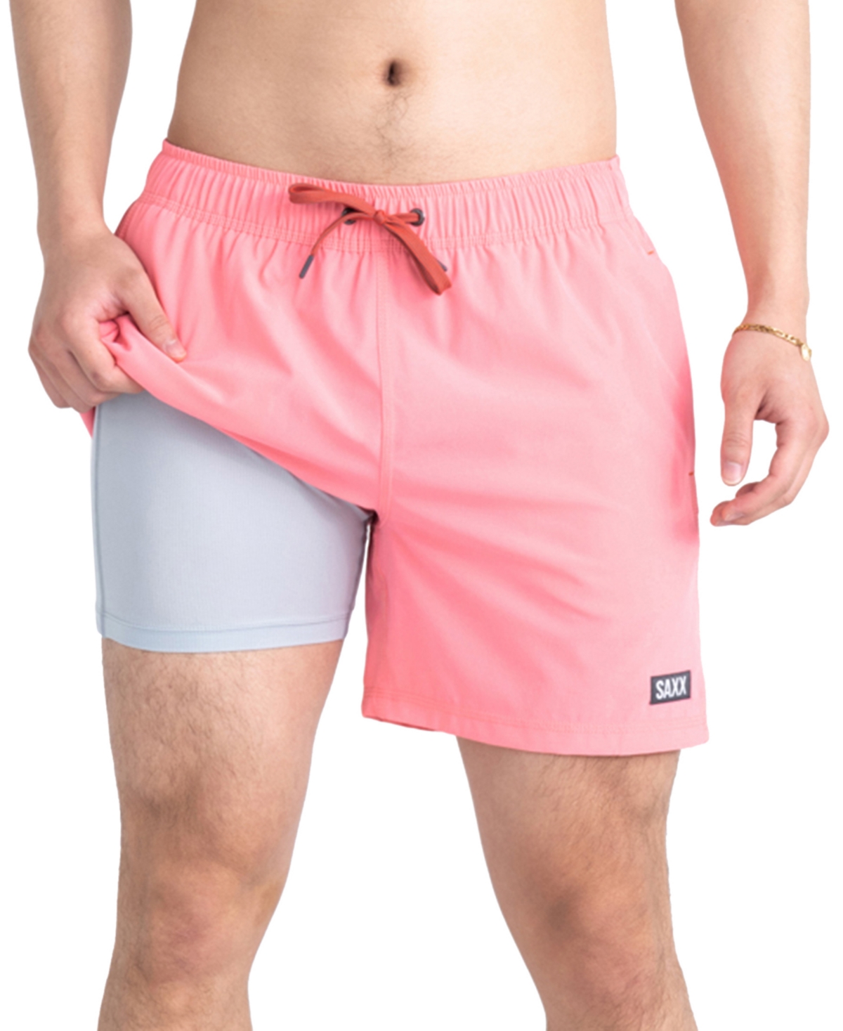 Men's Oh Buoy 2N1 Solid Volley 5" Swim Shorts - Flamingo