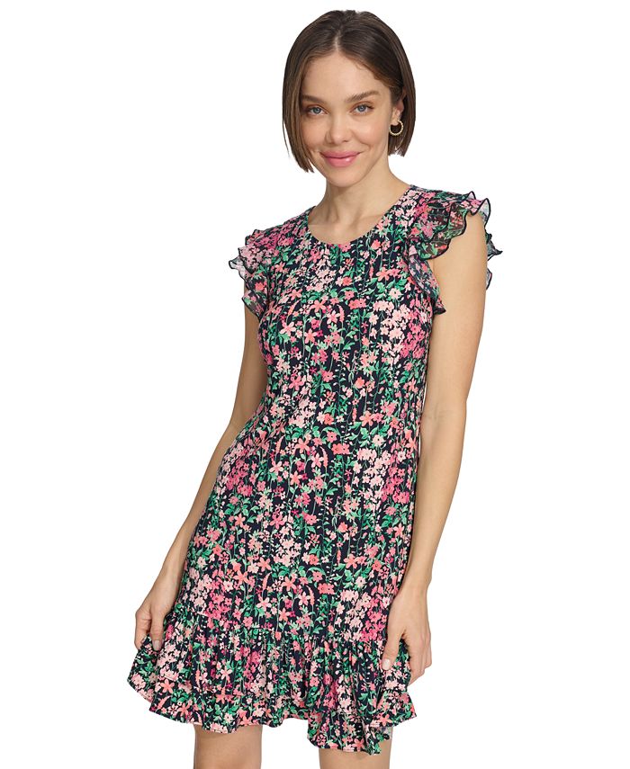 Tommy Hilfiger Women's Ruffled-Hem Shift Dress - Macy's