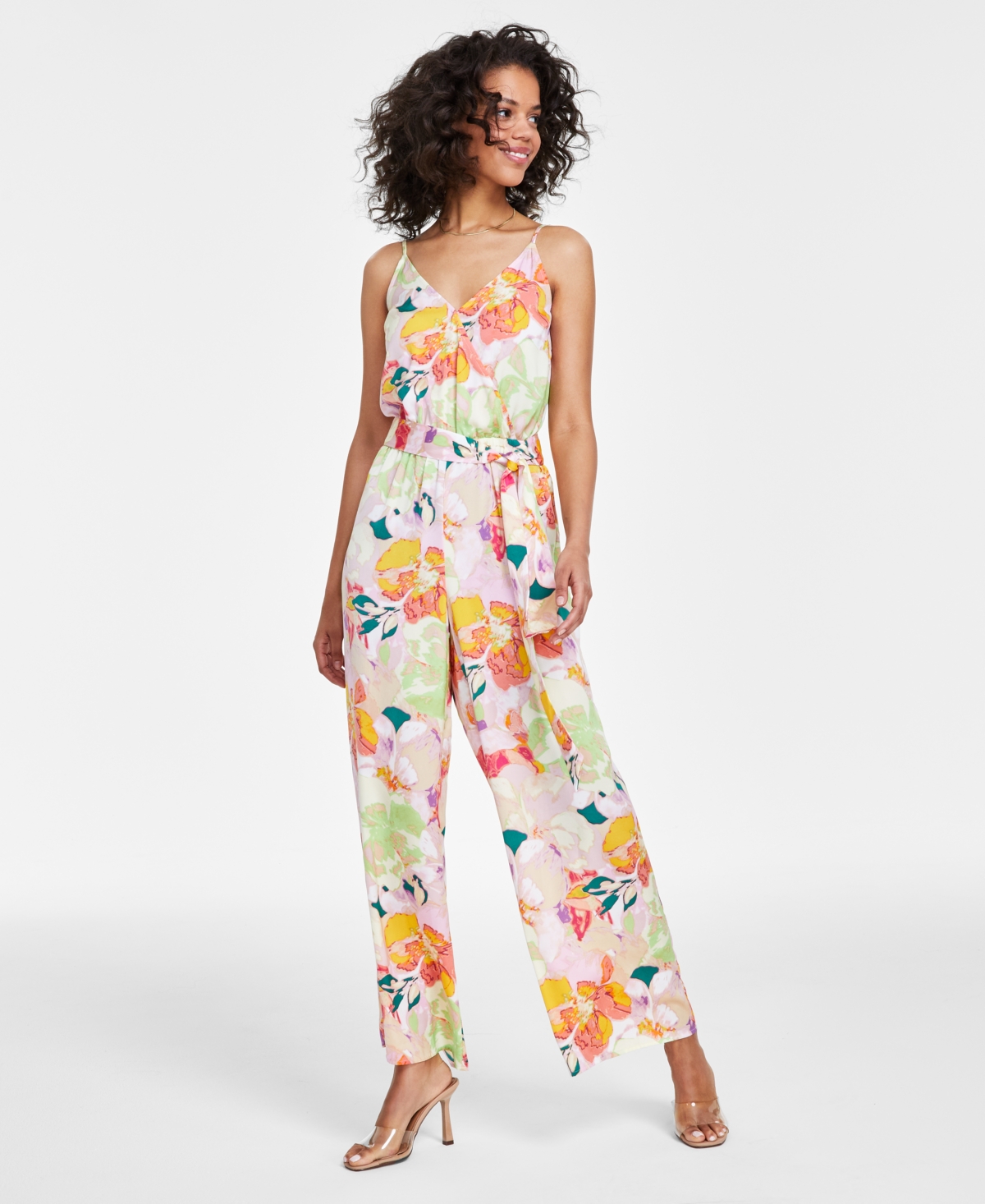 Shop Bar Iii Petite Printed Sleeveless Jumpsuit, Created For Macy's In Alexa Floral