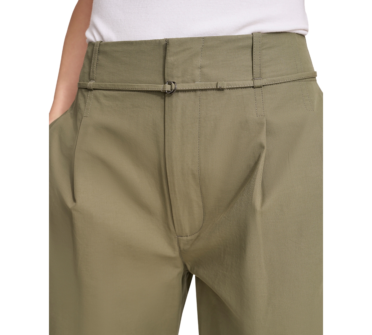 Calvin Klein Jeans Women's High-Waist Wide-Leg Belted Pleated Pants