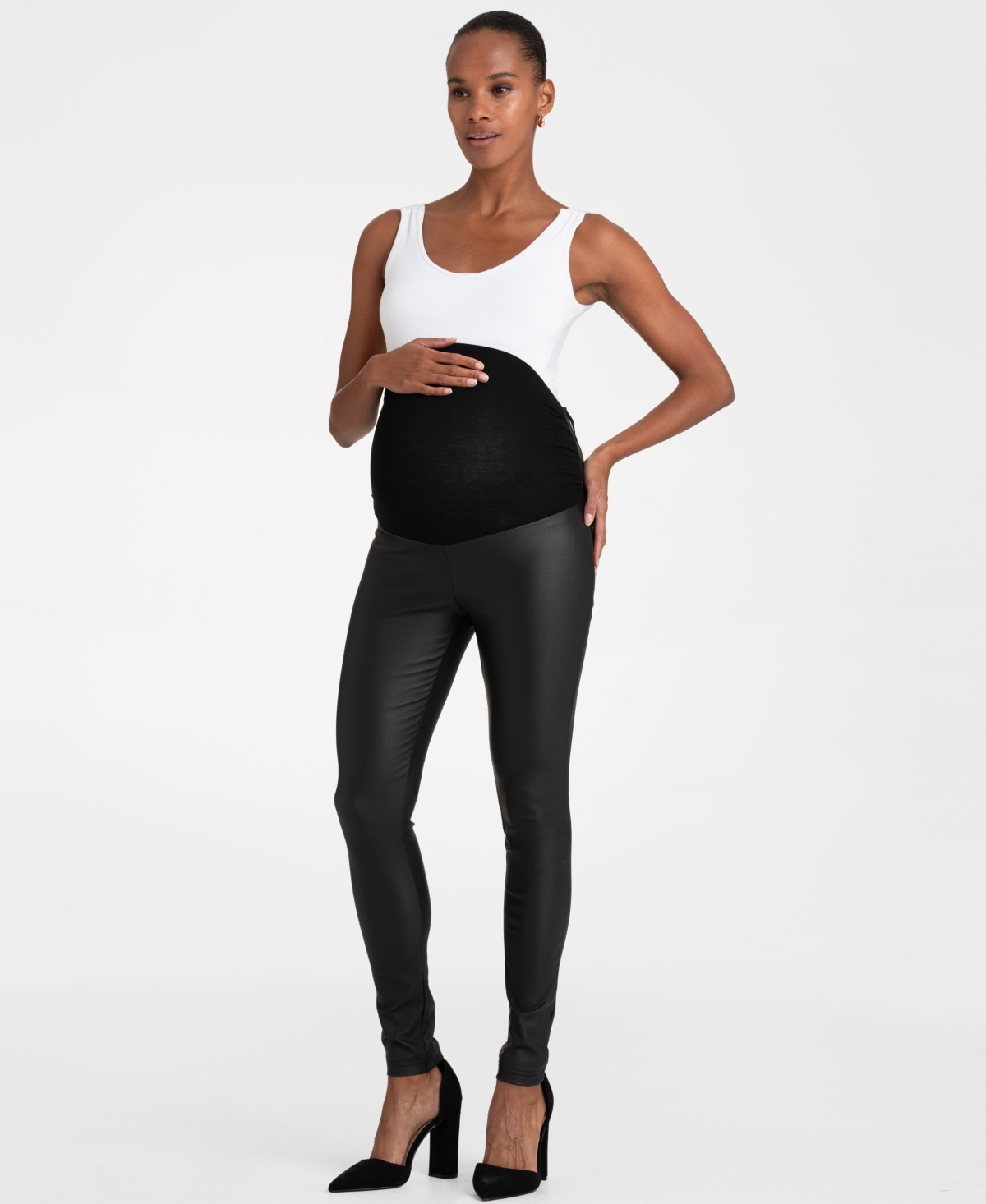 Seraphine Women's Matt Coated Maternity Leggings In Black