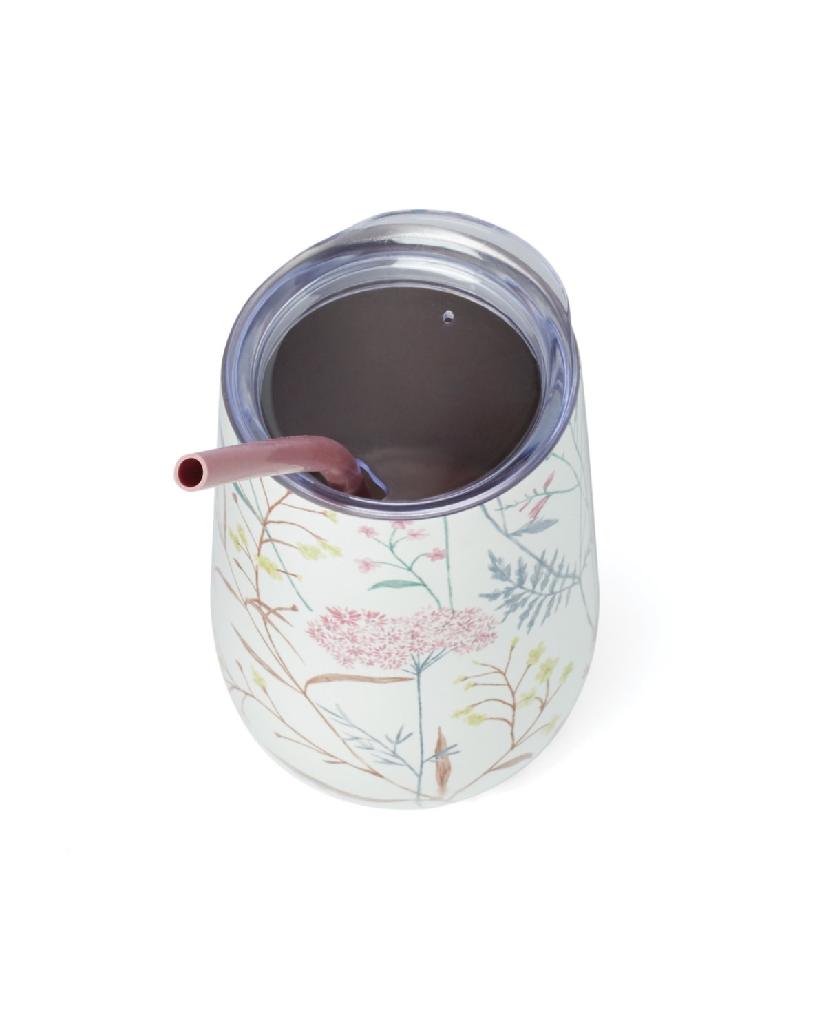 Cambridge 16 oz Floral Insulated Wine Tumbler, Set Of 2 In Ivory
