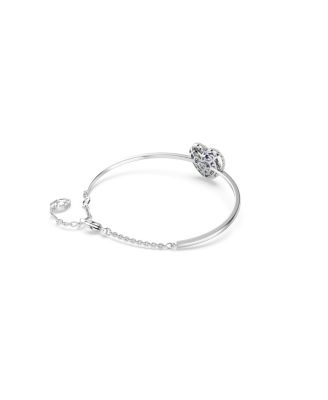 Hyperbola Bangle, Heart, Blue, Rhodium Plated