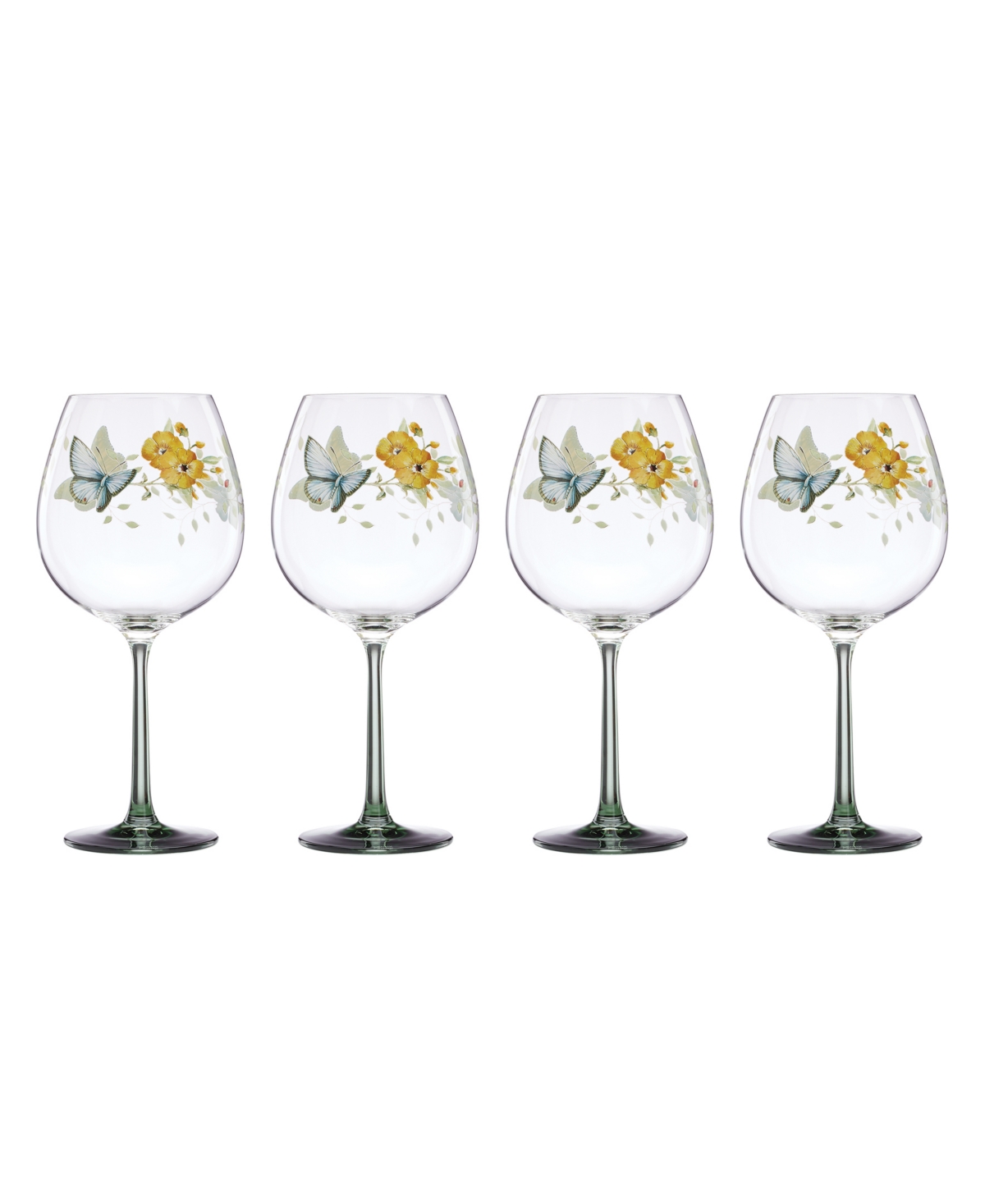 Shop Lenox Butterfly Meadow Balloon Wine Glasses, Set Of 4 In Multi