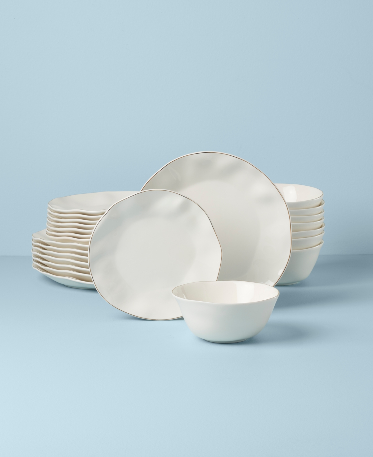 Lenox Blue Bay White 24-piece Dinnerware Set In White