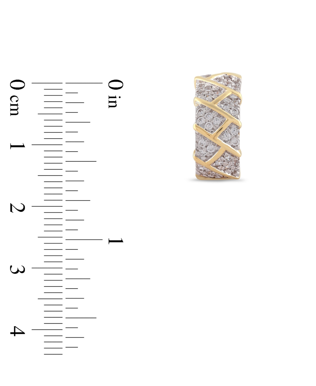 Men's Diamond Brick Cluster Small Huggie Hoop Earrings (1/2 ct. t.w.) in 10k Gold,