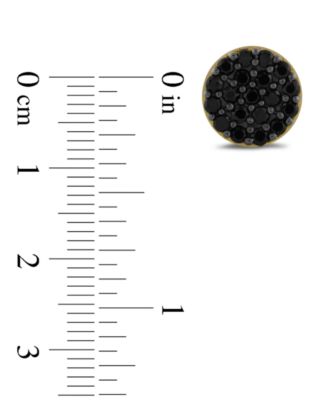 Men's Black Diamond Circle Cluster Stud Earrings (3/4 ct. t.w.) in 10k Gold