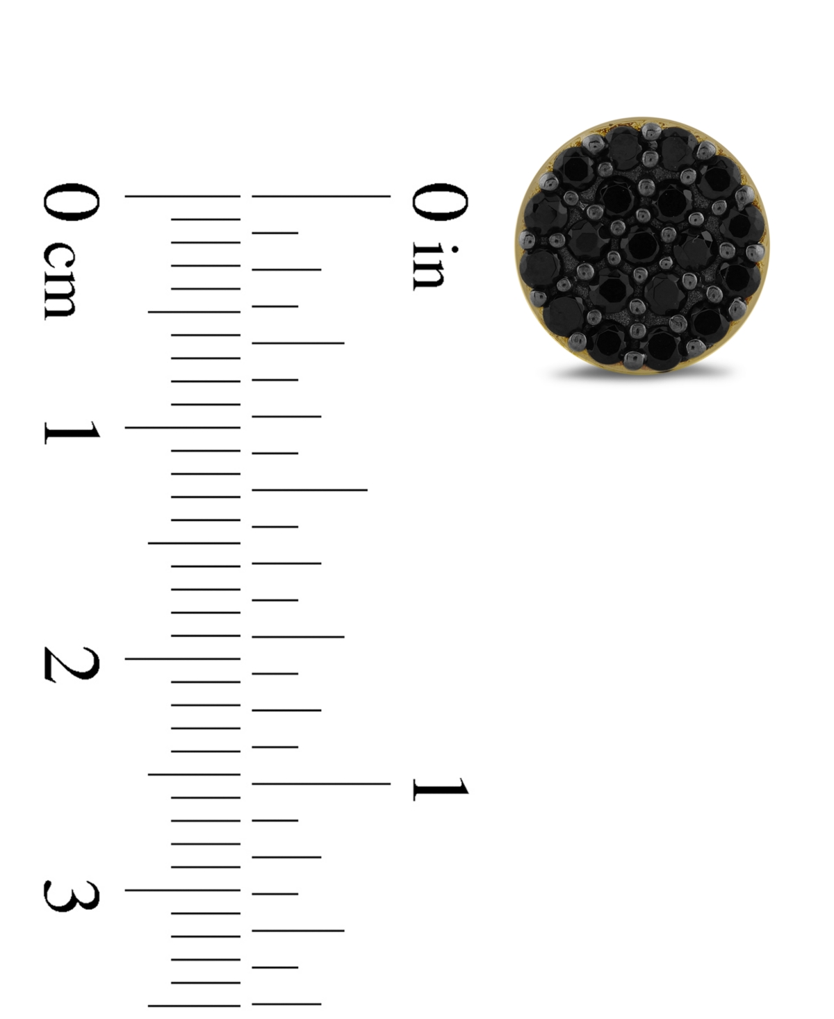 Men's Black Diamond Circle Cluster Stud Earrings (3/4 ct. t.w.) in 10k Gold