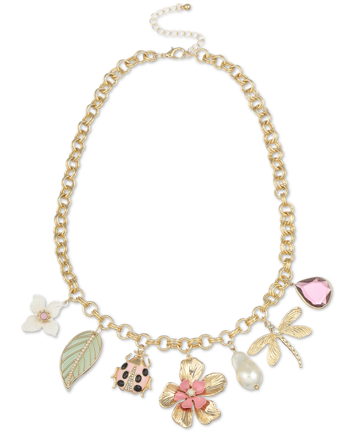 Macy's Flower Show Gold-tone Charm Necklace, Created For