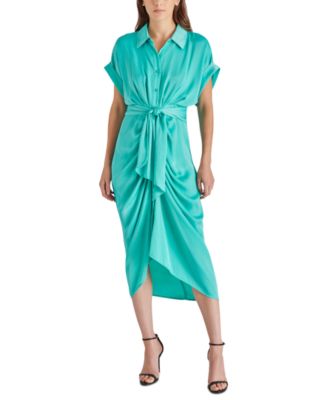 Steve Madden Top Donna Tori Contemporane - Camicia Con Colletto E Bottoni, Maniche Arrotolate, Davanti Annodato - Colore Nero