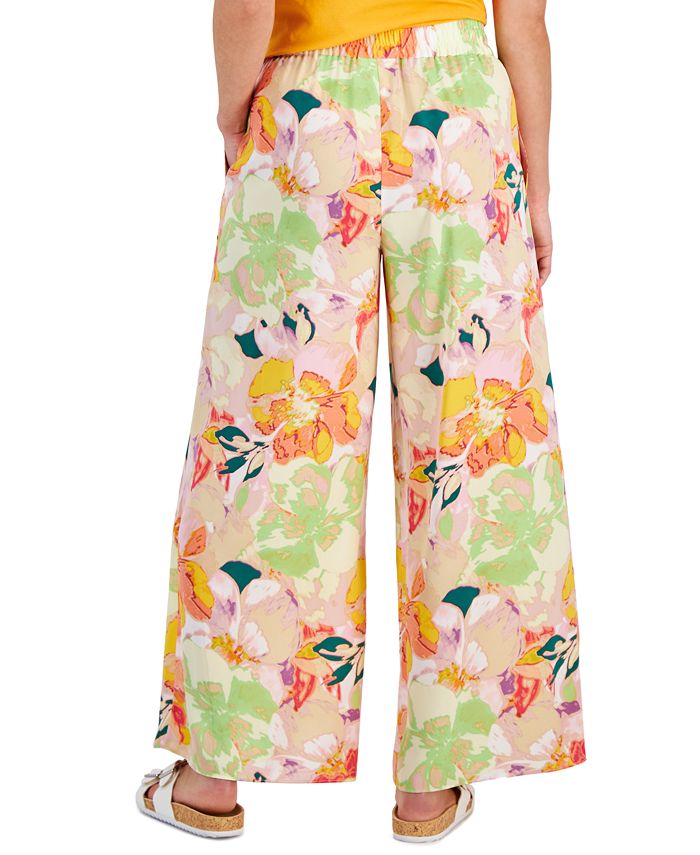 Bar III Printed Wide Leg Pull On Pants main image 1