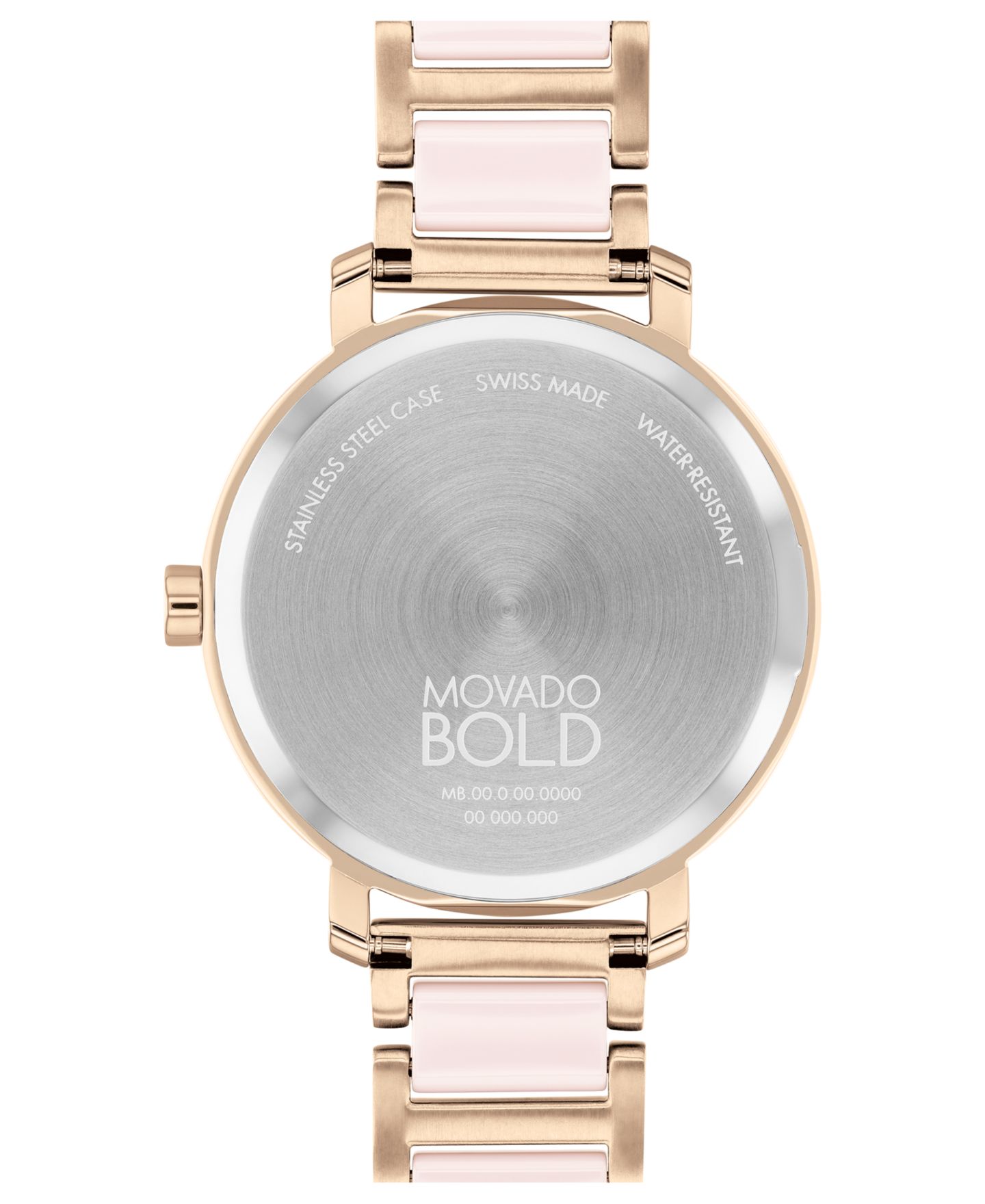 Женские часы Movado Swiss Bold Evolution 2.0 Blush Ceramic & Carnation Ion Plated Steel Bracelet Watch 34mm — фото 3