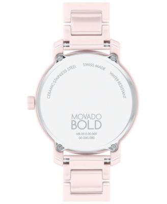 Women's Swiss Bold Evolution 2.0 Blush Ceramic Bracelet Watch 34mm