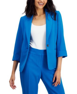 Kasper - Petite 3/4-Sleeve One-Button Blazer