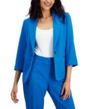 Kasper Women's 1 Button Panel Seamed Jacket W/ 2 Slit, Royal Blue, 4 at   Women's Clothing store
