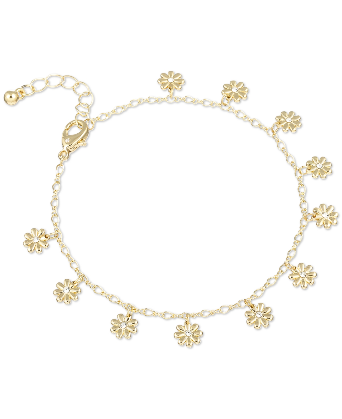 Shop Macy's Flower Show Floral Charm Bracelet, Created For  In Gold