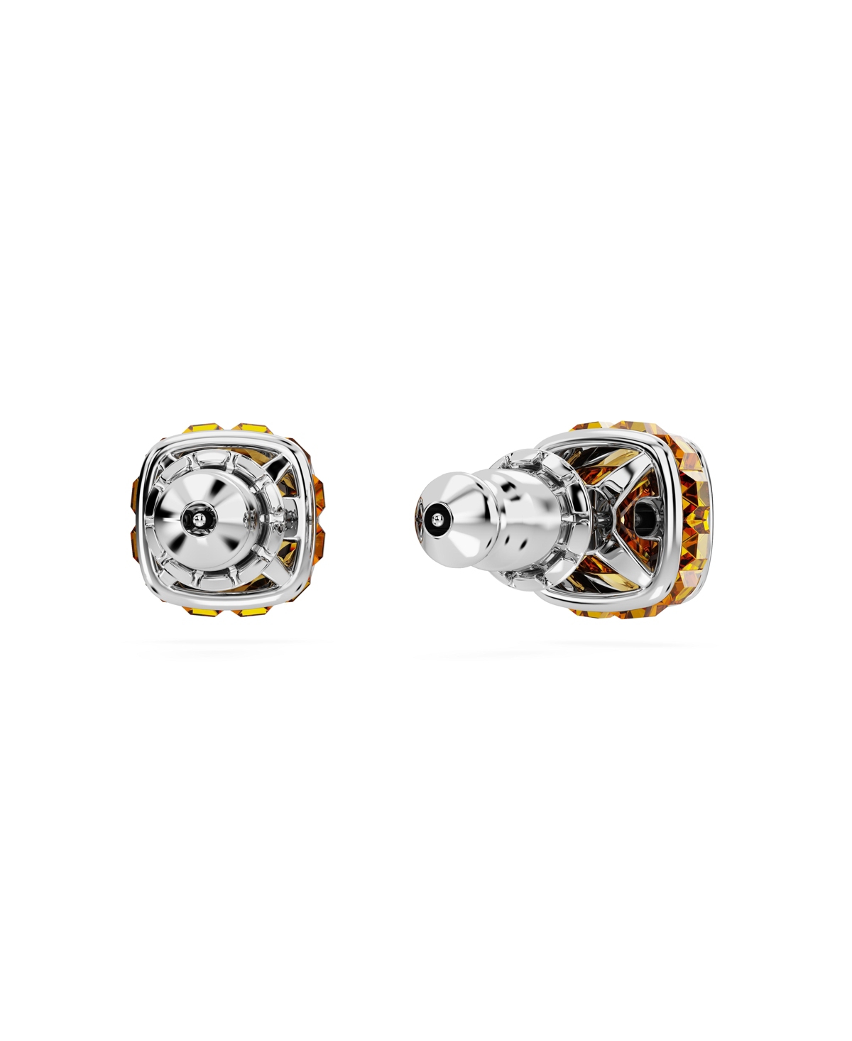 Swarovski Square Cut Birthstone Crystal Stud Earrings In Yellow