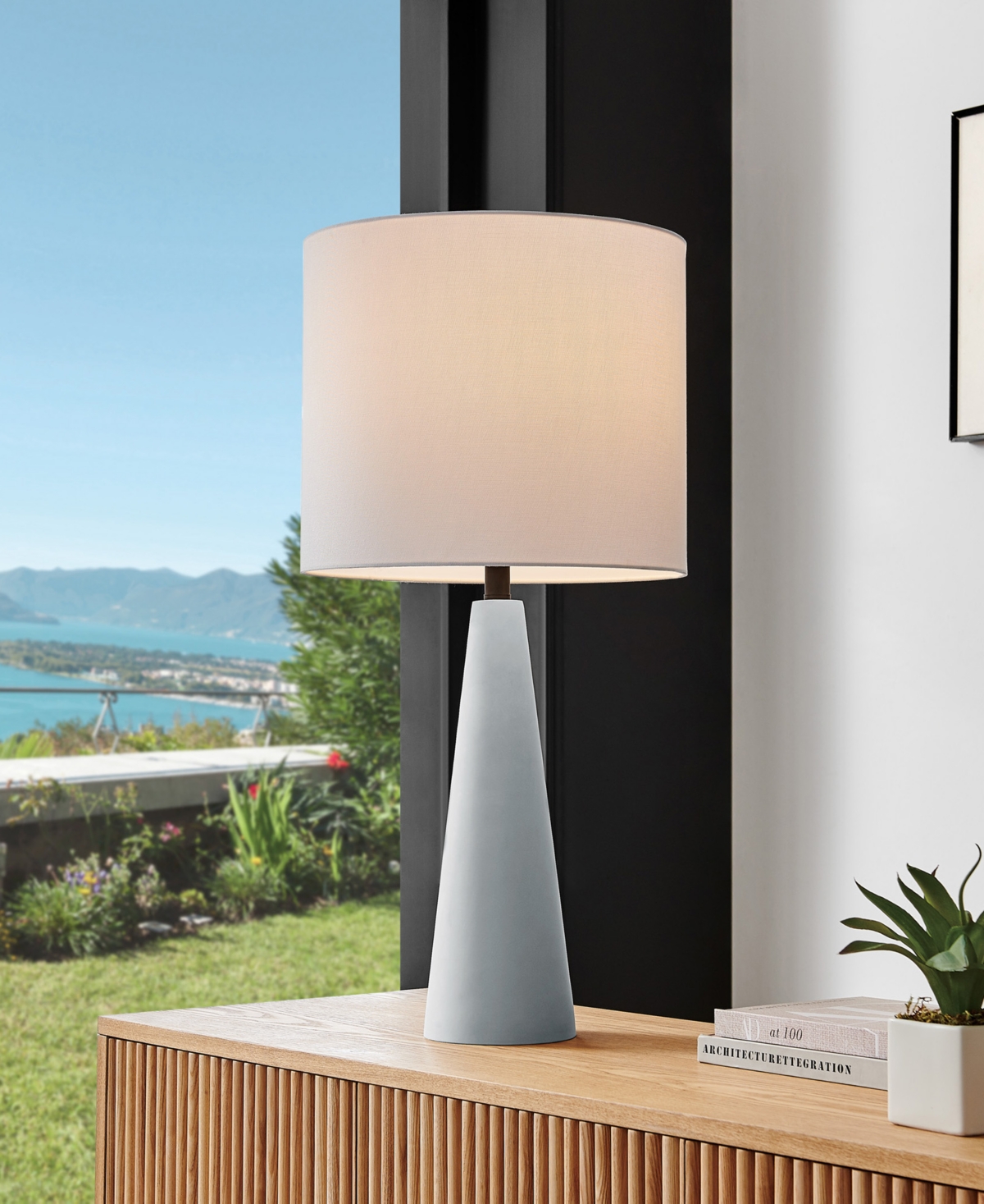 Shop Lite Source Outdoor Cordless Dyre Table Lamp In Gray