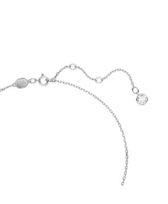 Rhodium Plated Square Cut Color Birthstone Pendant Necklace