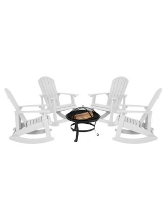 Atlantic Outdoor Set With Classic Adirondack Rocking Chairs & Wood ...
