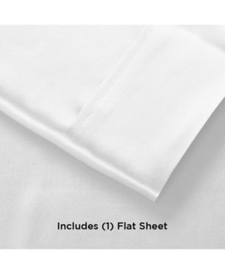 Satin Washable Flat Sheet, White, Queen