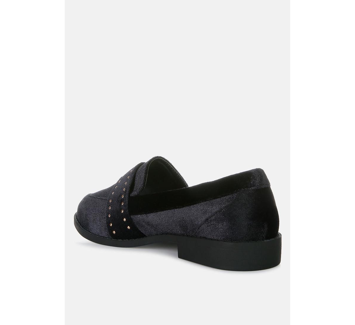 Walkin Stud Detail Velvet Loafers