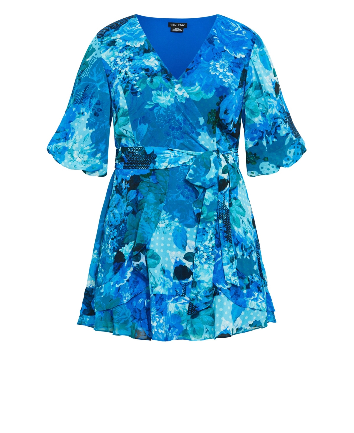 City Chic Plus Size Keily Spot Print Mini Dress