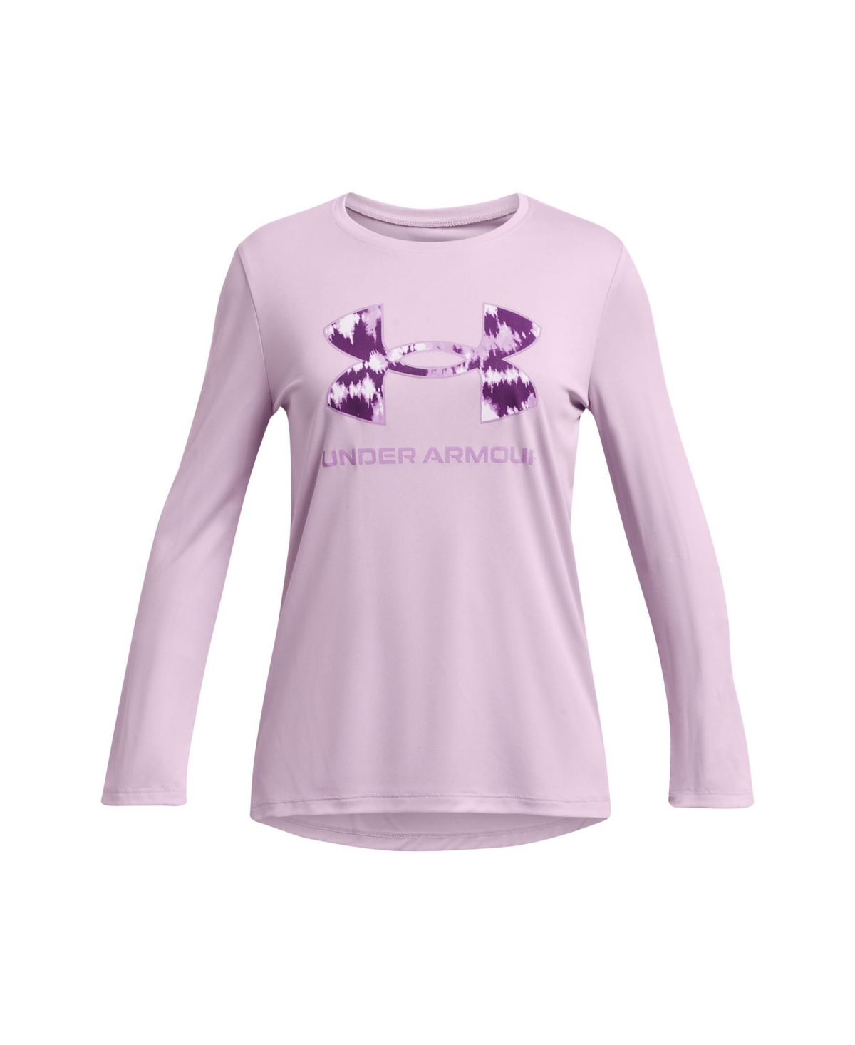 Under Armour Kids' Big Girls Tech Big Logo Print Fill Long Sleeve T-shirt In Purple Ace,provence Purple