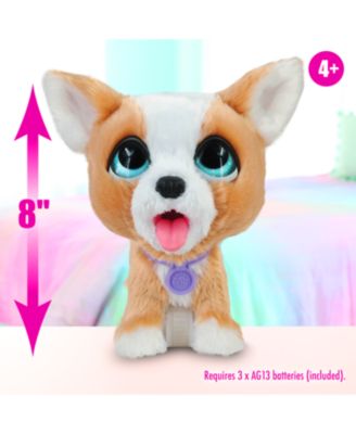 Poop-A-Lots Corgi Interactive Toy, 8" Walking Plush Puppy with Sounds, 4-Pieces