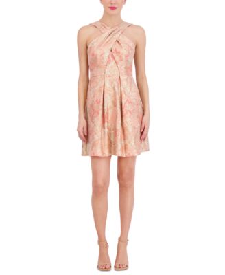Vince Camuto Women's Belted Jacquard Dress Blue Size 16